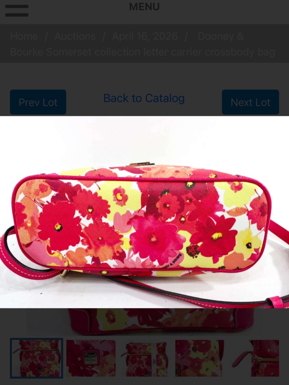 Dooney & Bourke Pink and Yellow Floral Crossbody - Picture 7 of 8